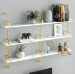 Étagère murale à 3 niveaux blanc flottante style nordique