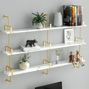 Étagère murale à 3 niveaux blanc flottante style nordique